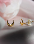 Crescent Moon Studs
