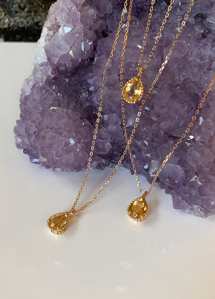 Citrine Sun Drop Necklace