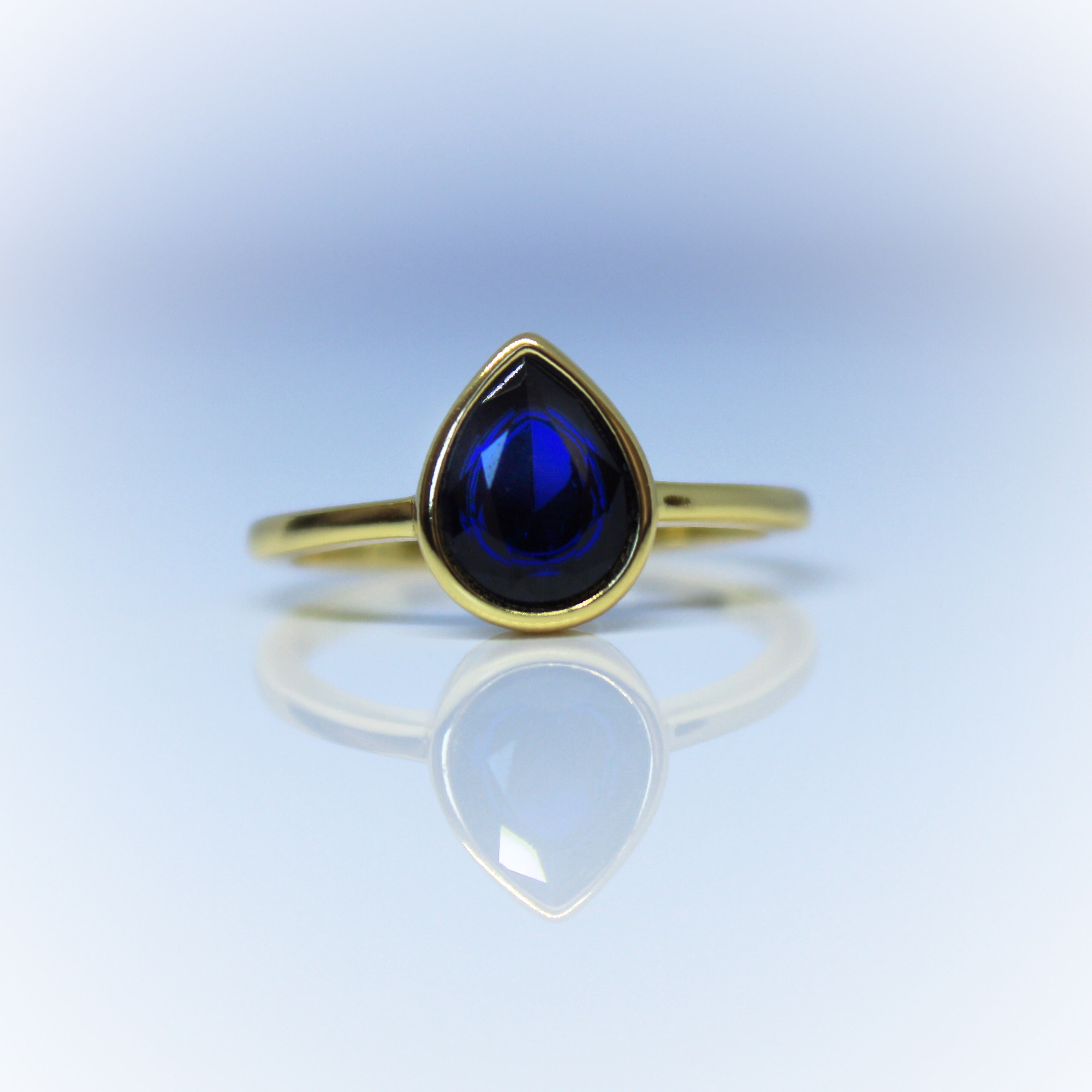 Sapphire Teardrop Ring