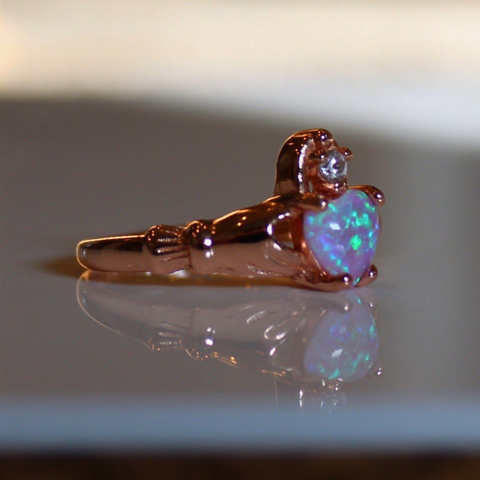 Pink Opal Claddagh