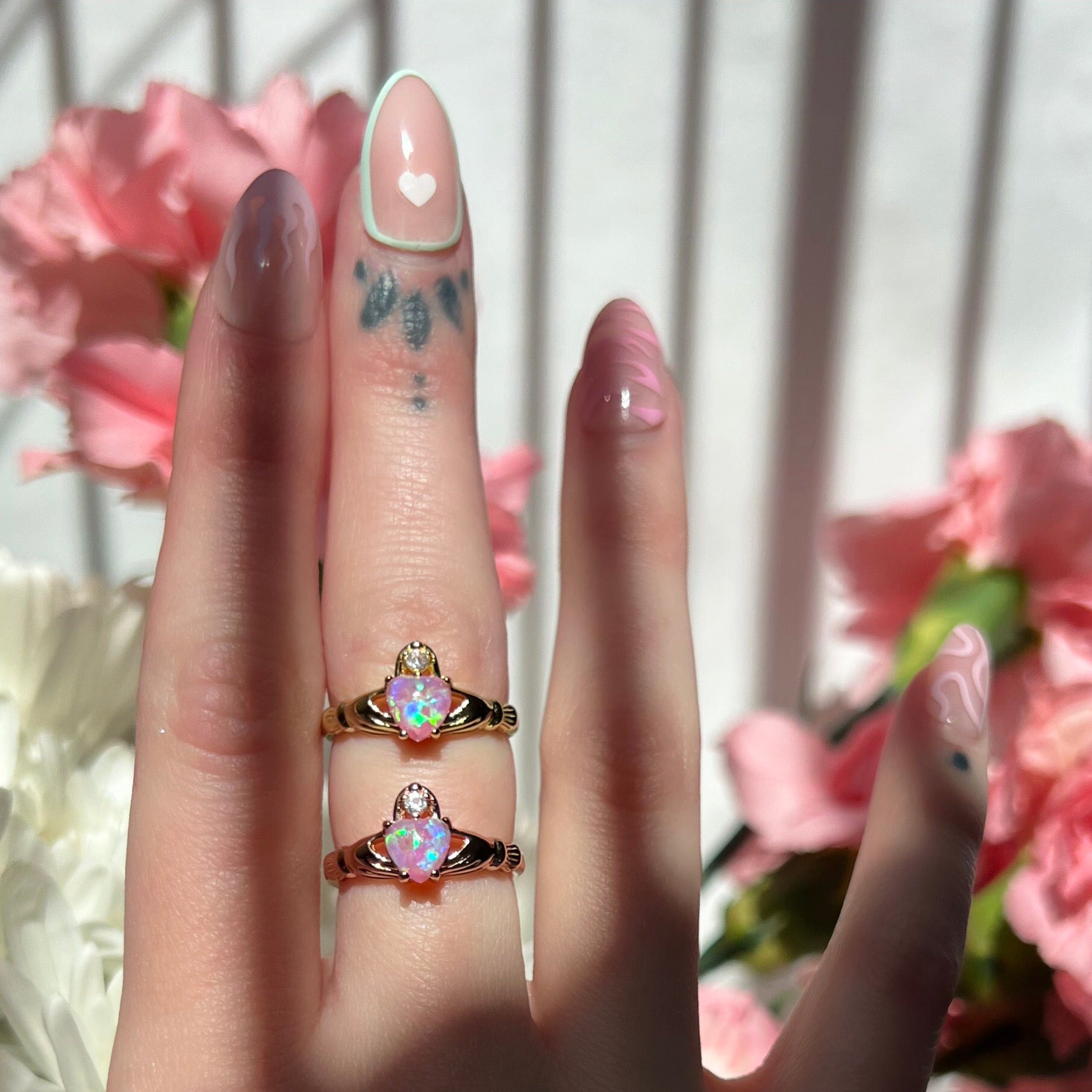 Pink Opal Claddagh