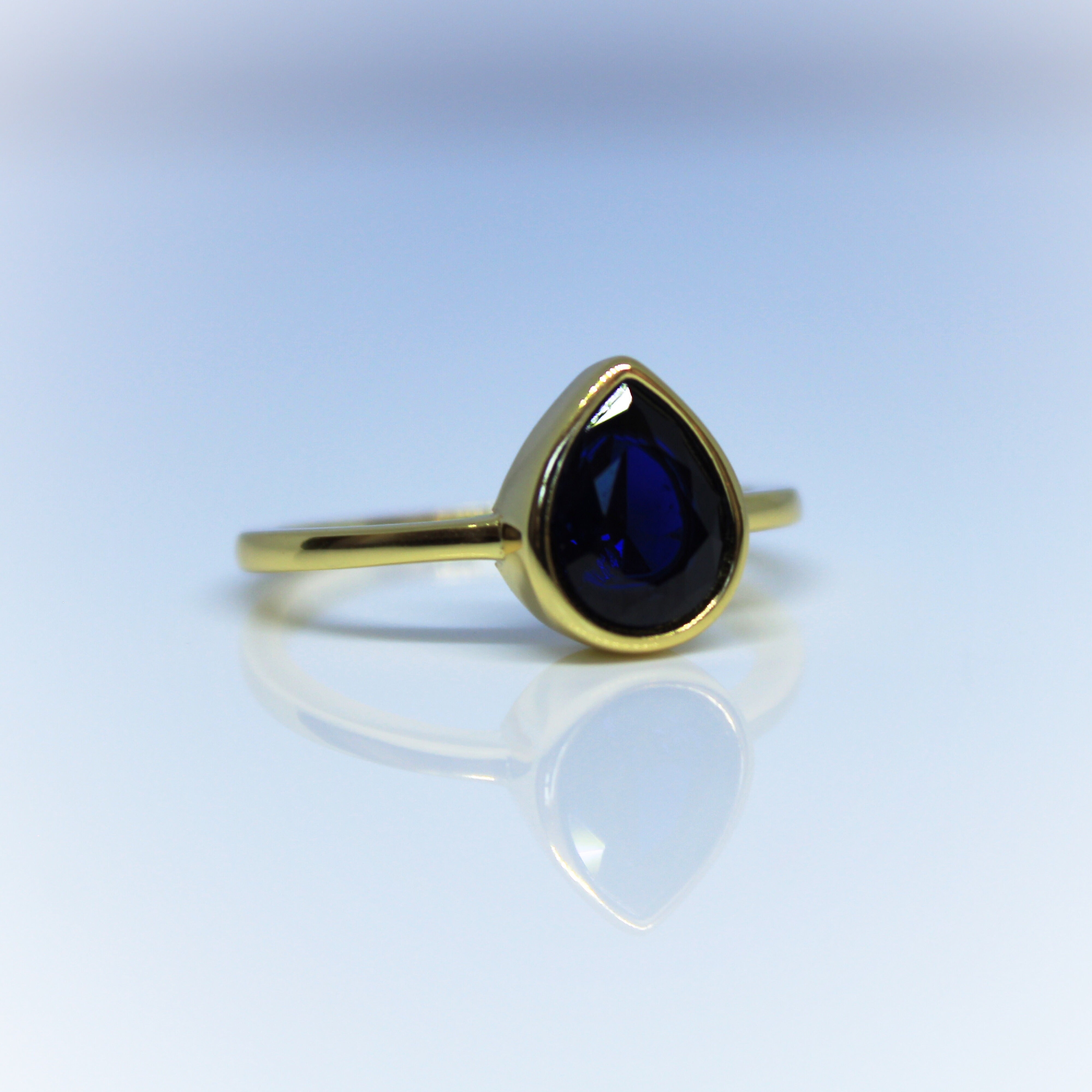 Sapphire Teardrop Ring