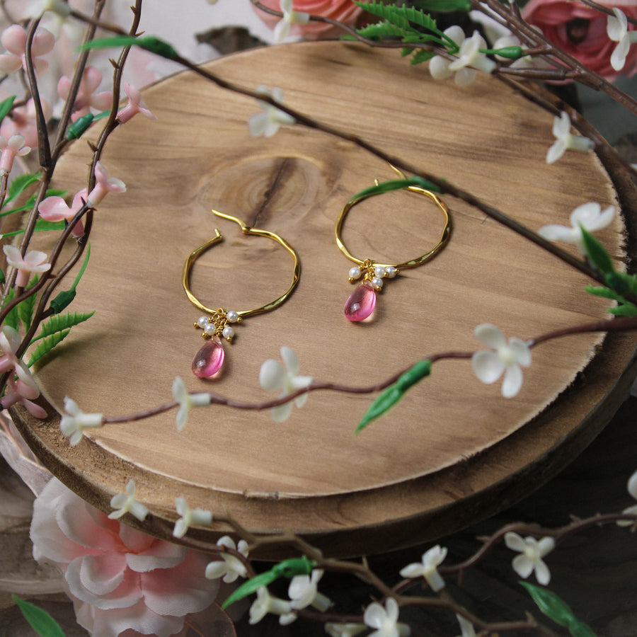 Spring Blossom Hoops