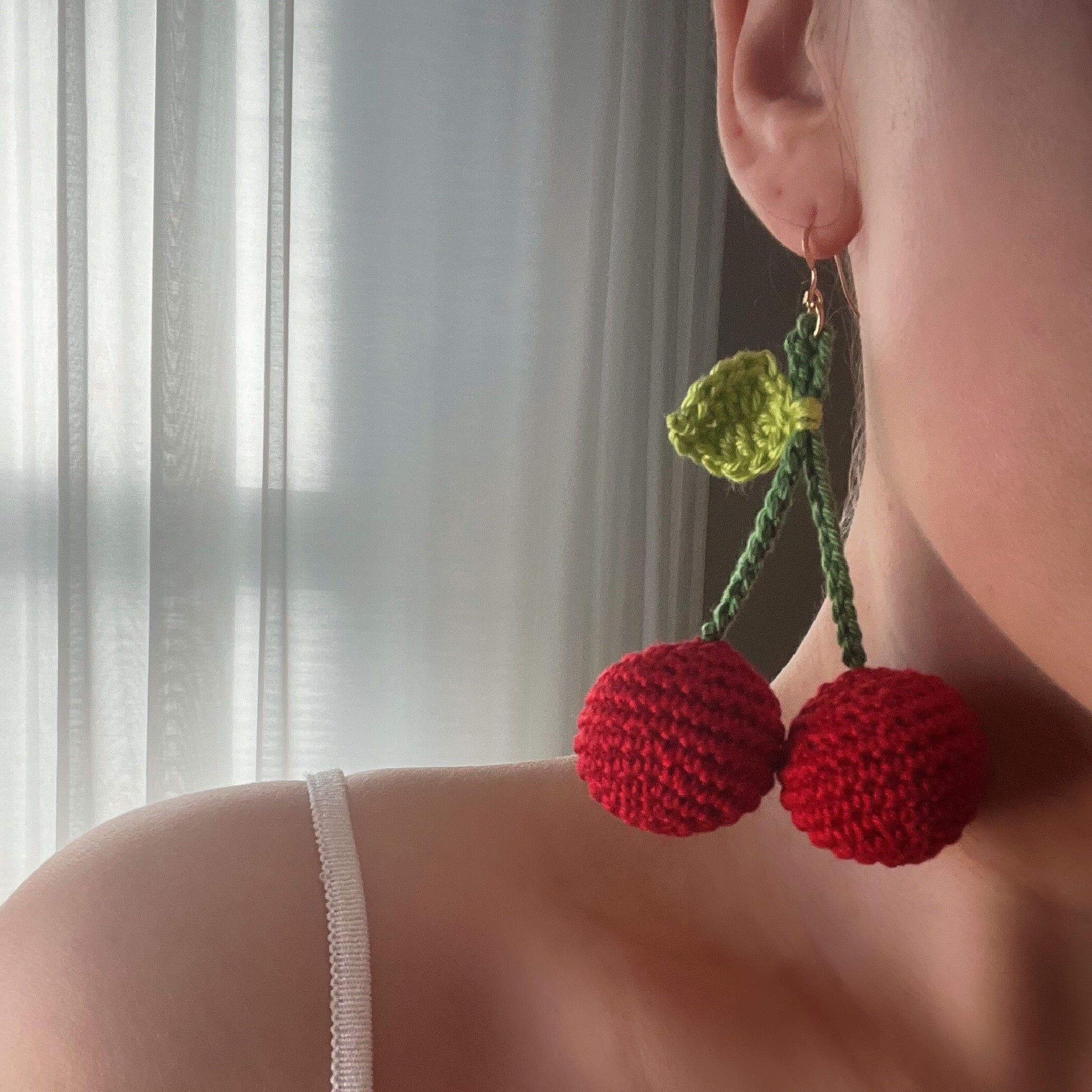 Cherry Pie Crochet Earrings