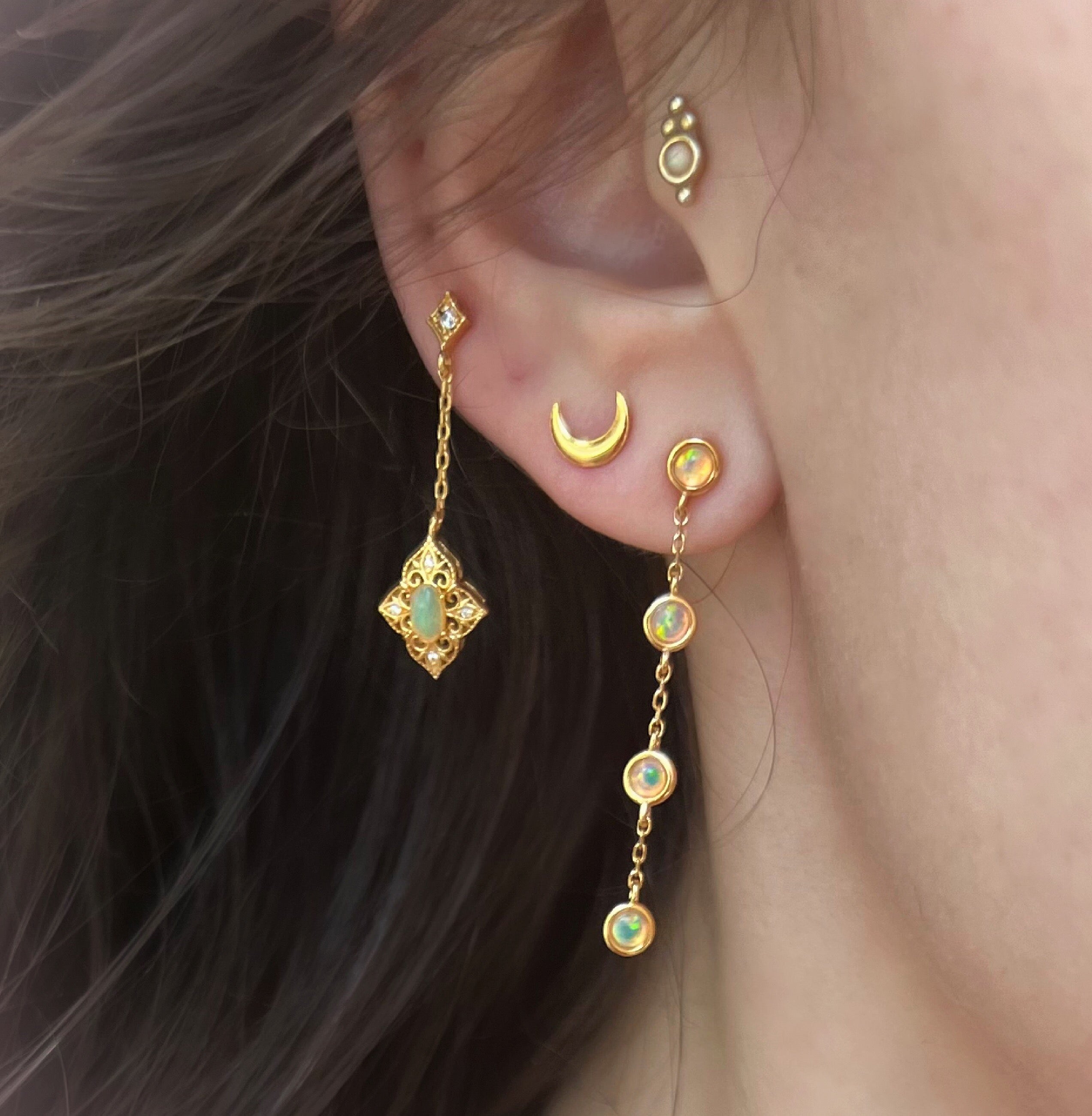 Crescent Moon Studs