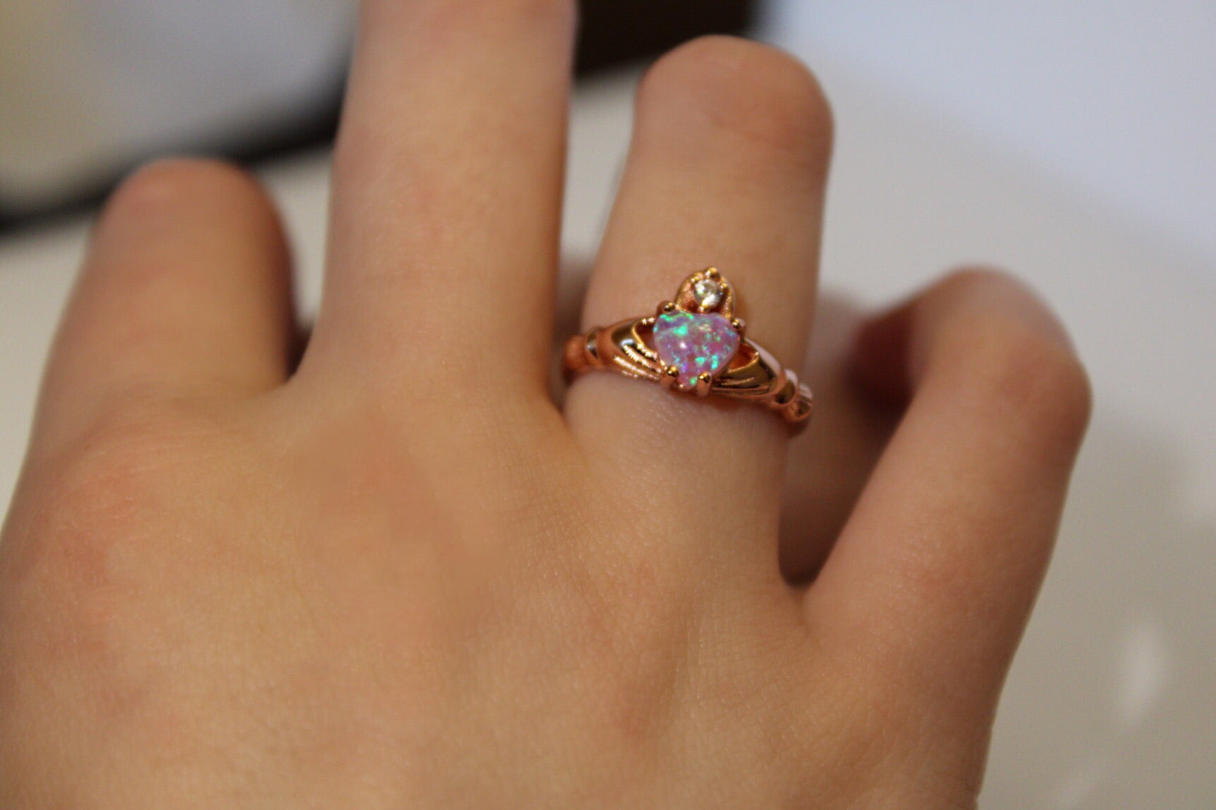 Pink Opal Claddagh