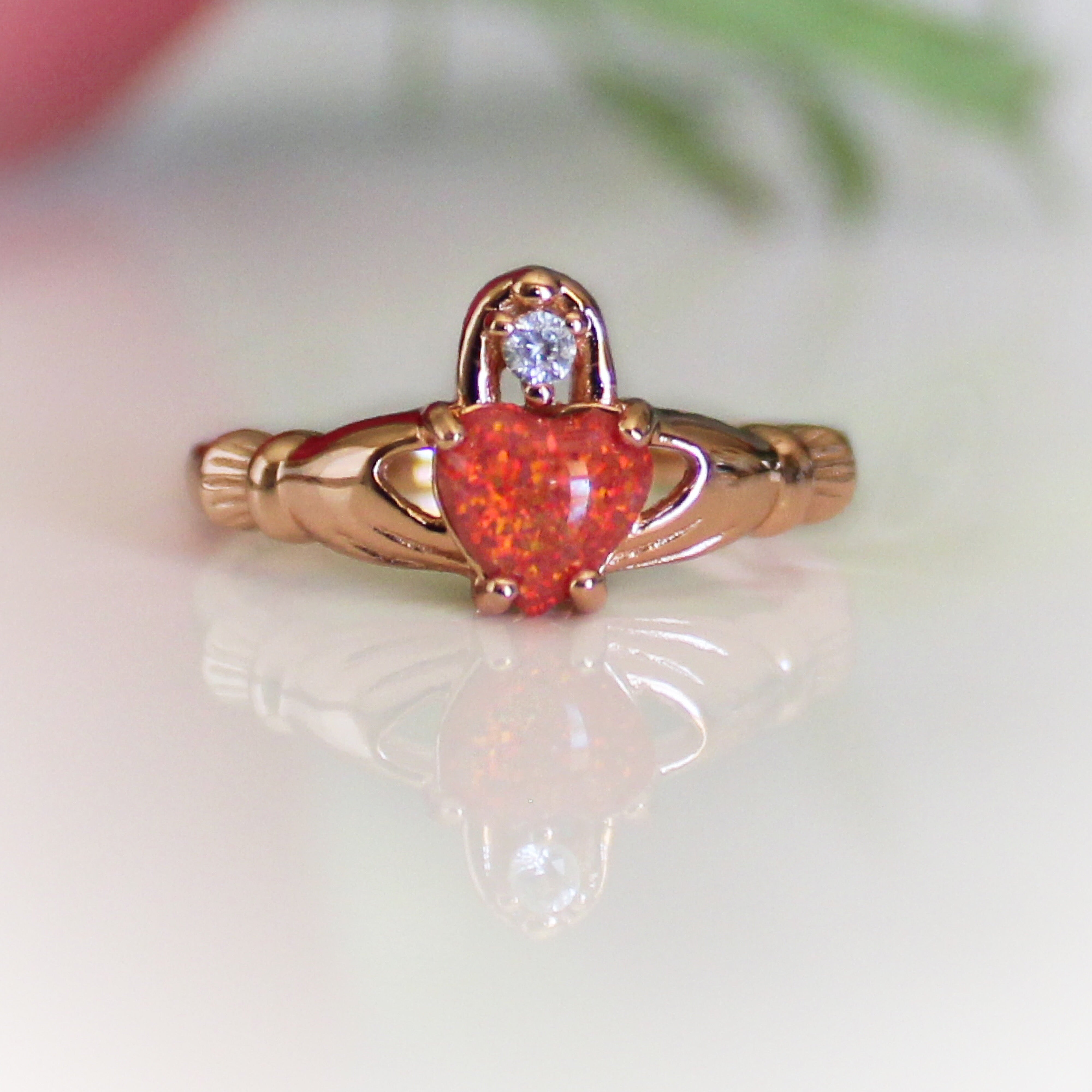 Red Opal Claddagh