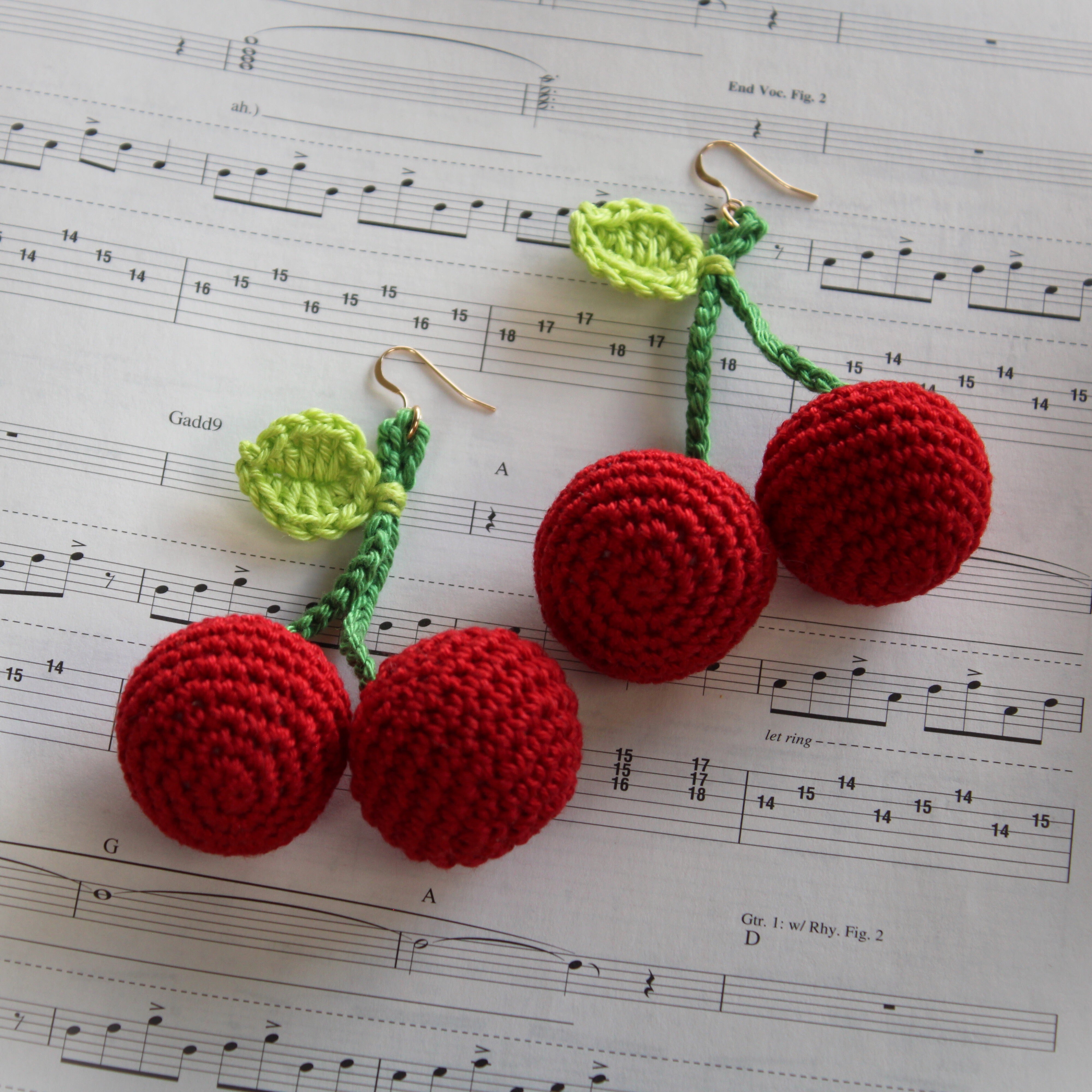 Cherry Pie Crochet Earrings