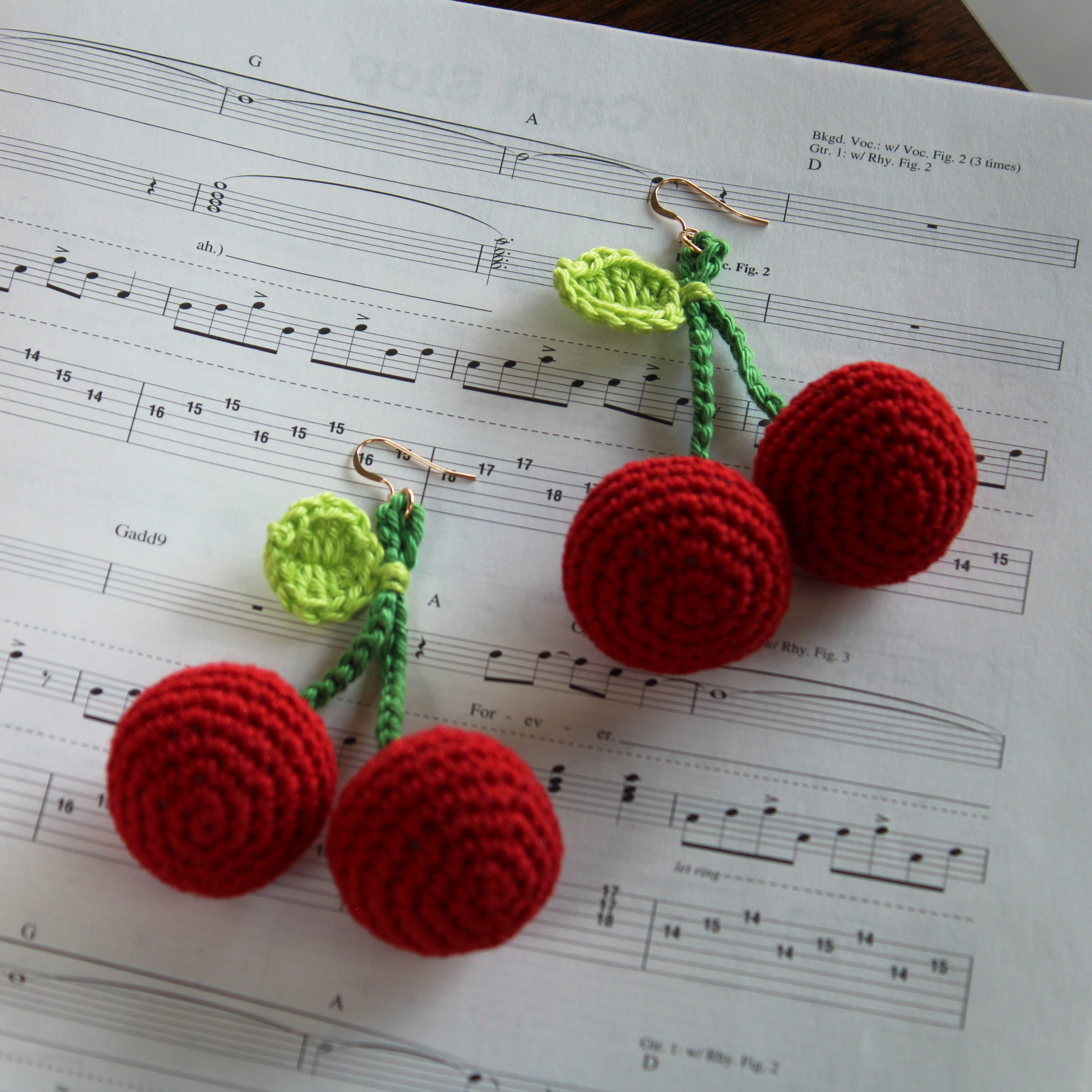 Cherry Pie Crochet Earrings