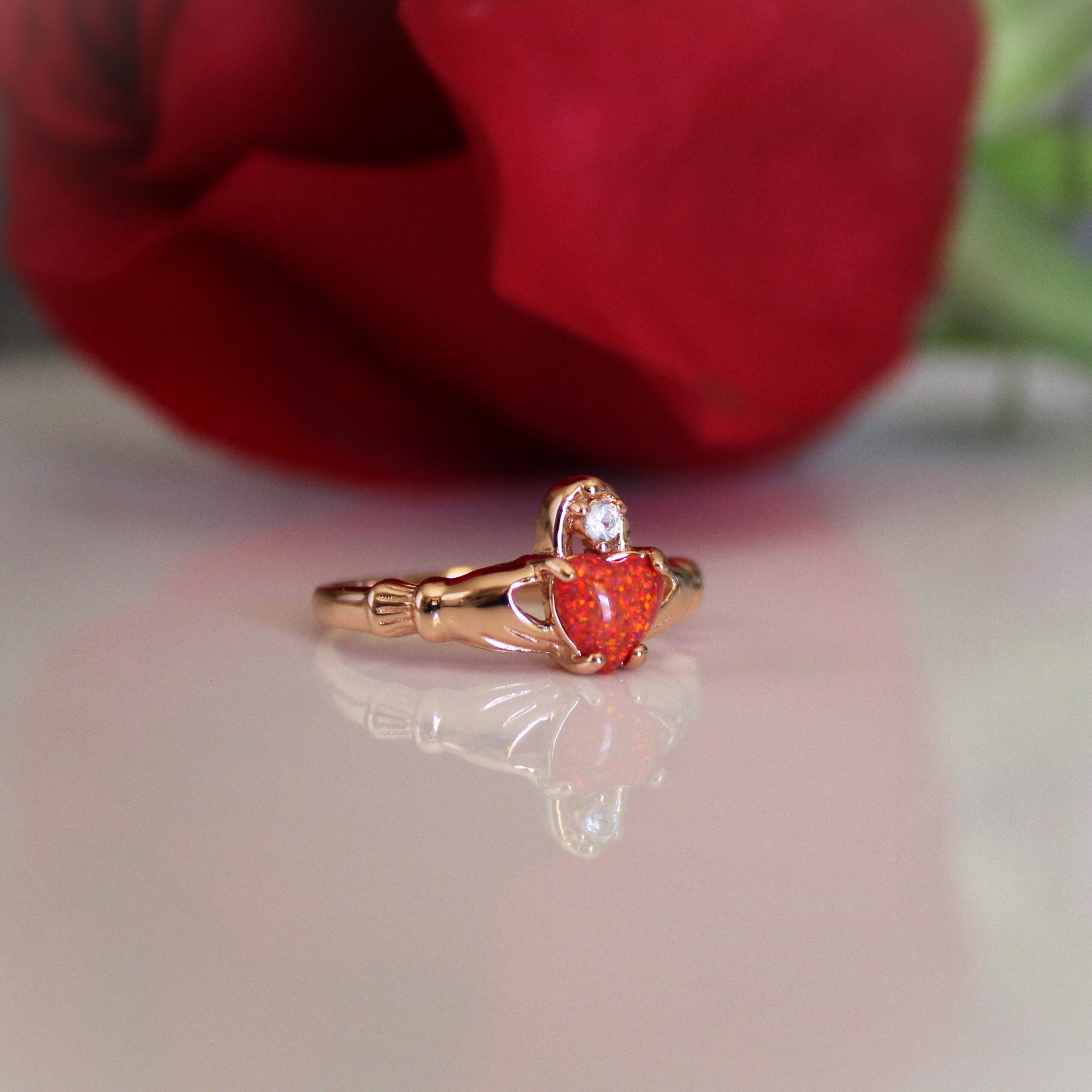 Red Opal Claddagh
