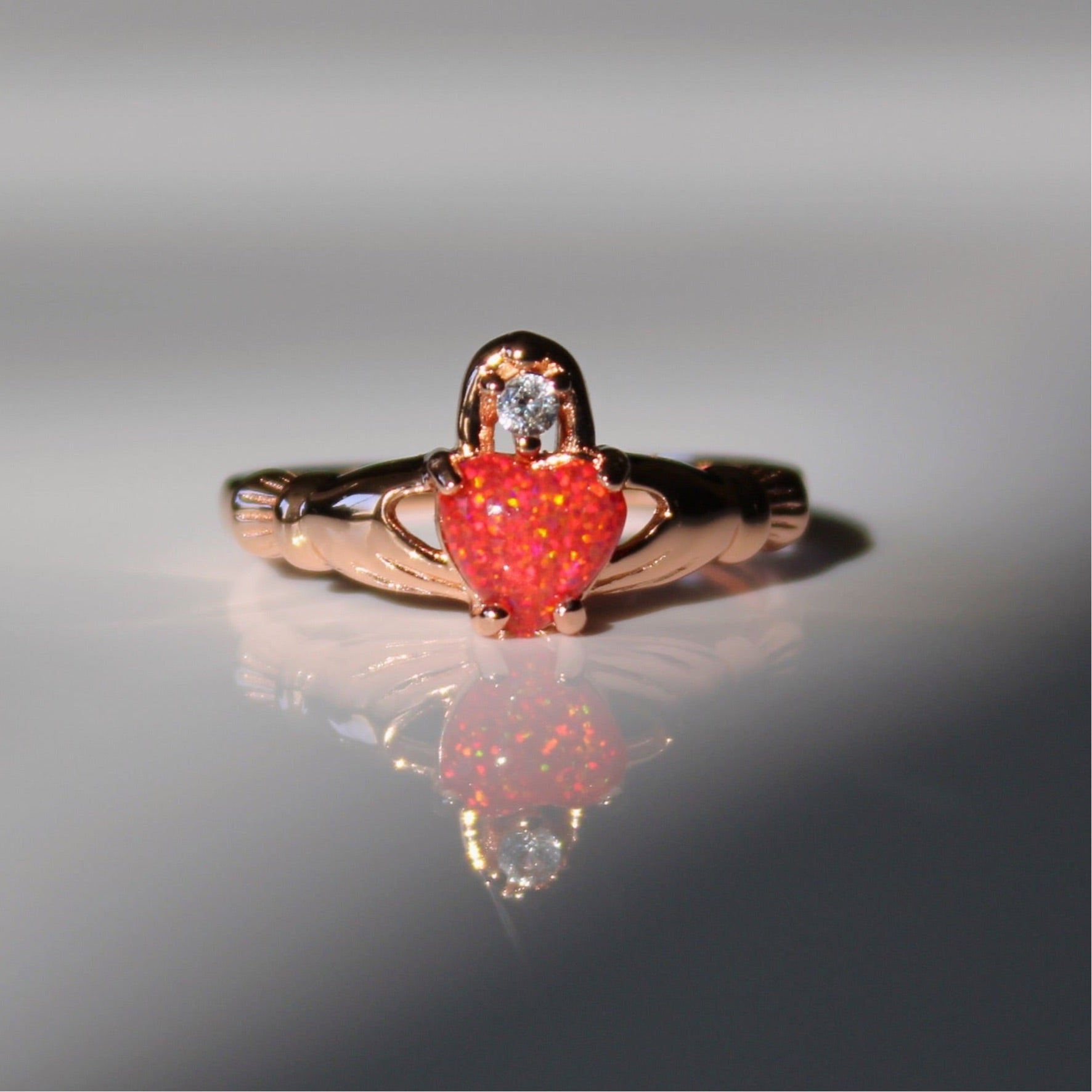 Red Opal Claddagh