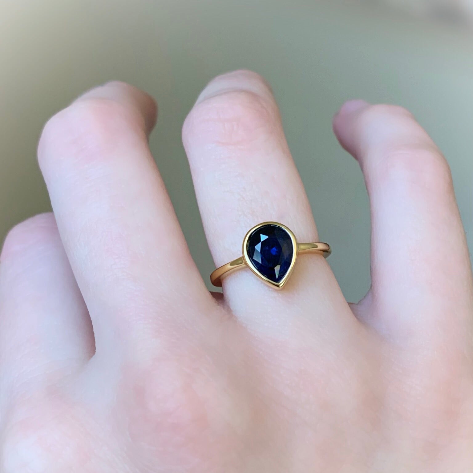 Sapphire Teardrop Ring