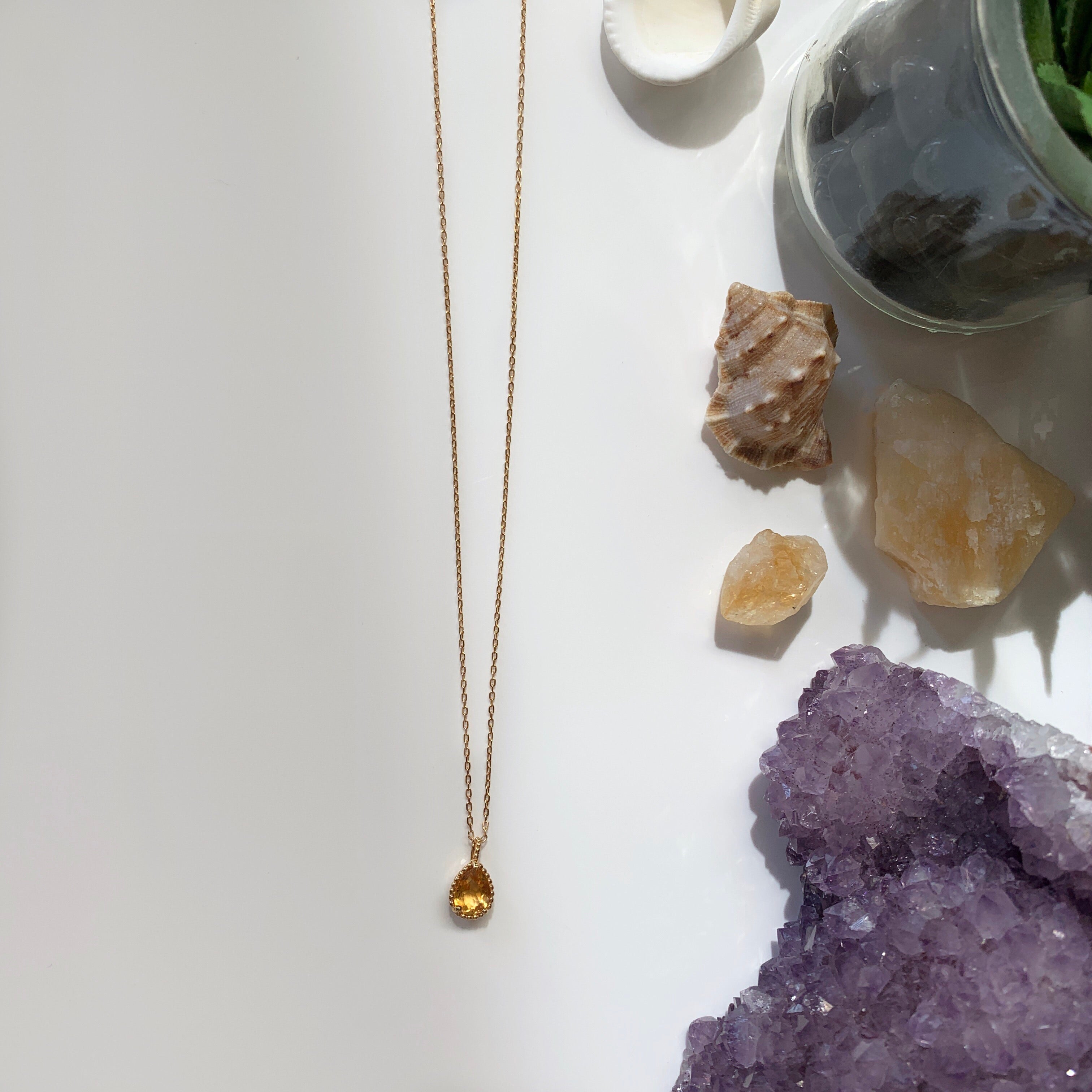Citrine Sun Drop Necklace
