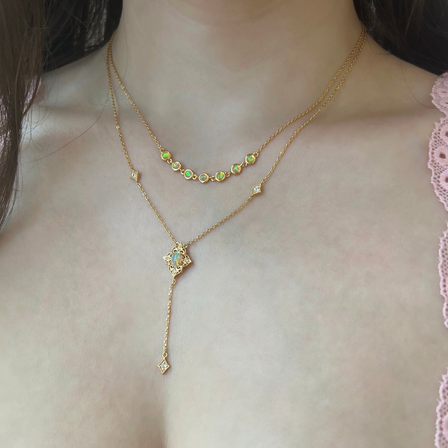 Opal Lily Necklace