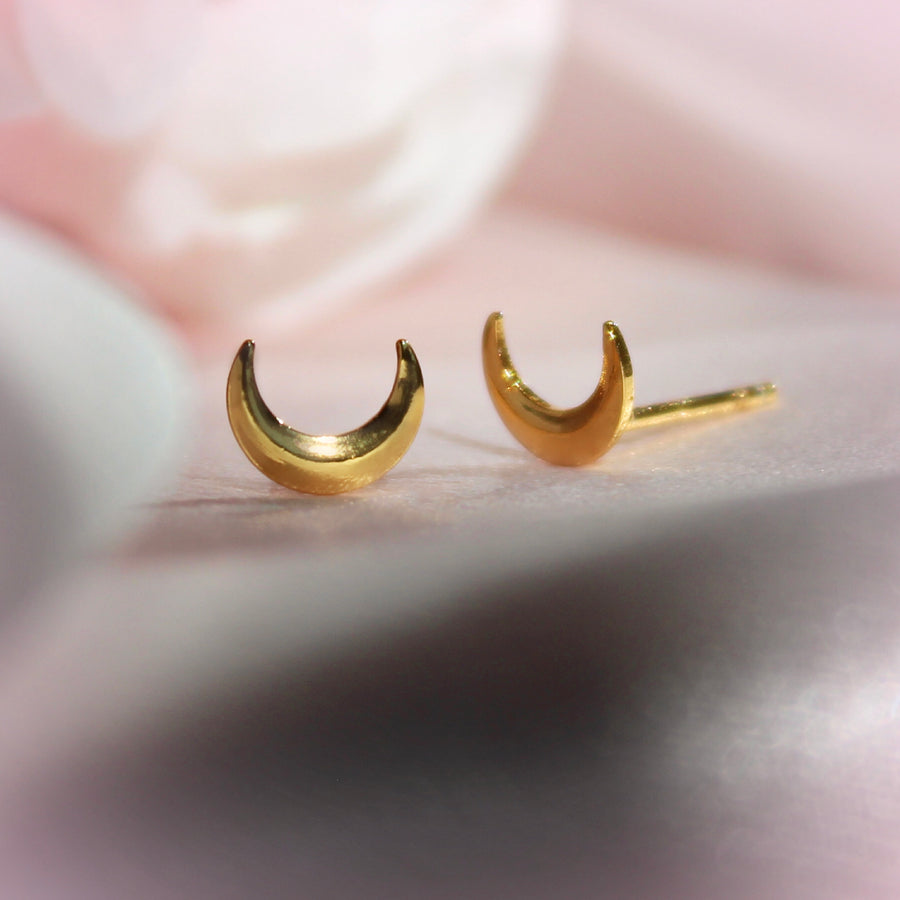 Crescent Moon Studs