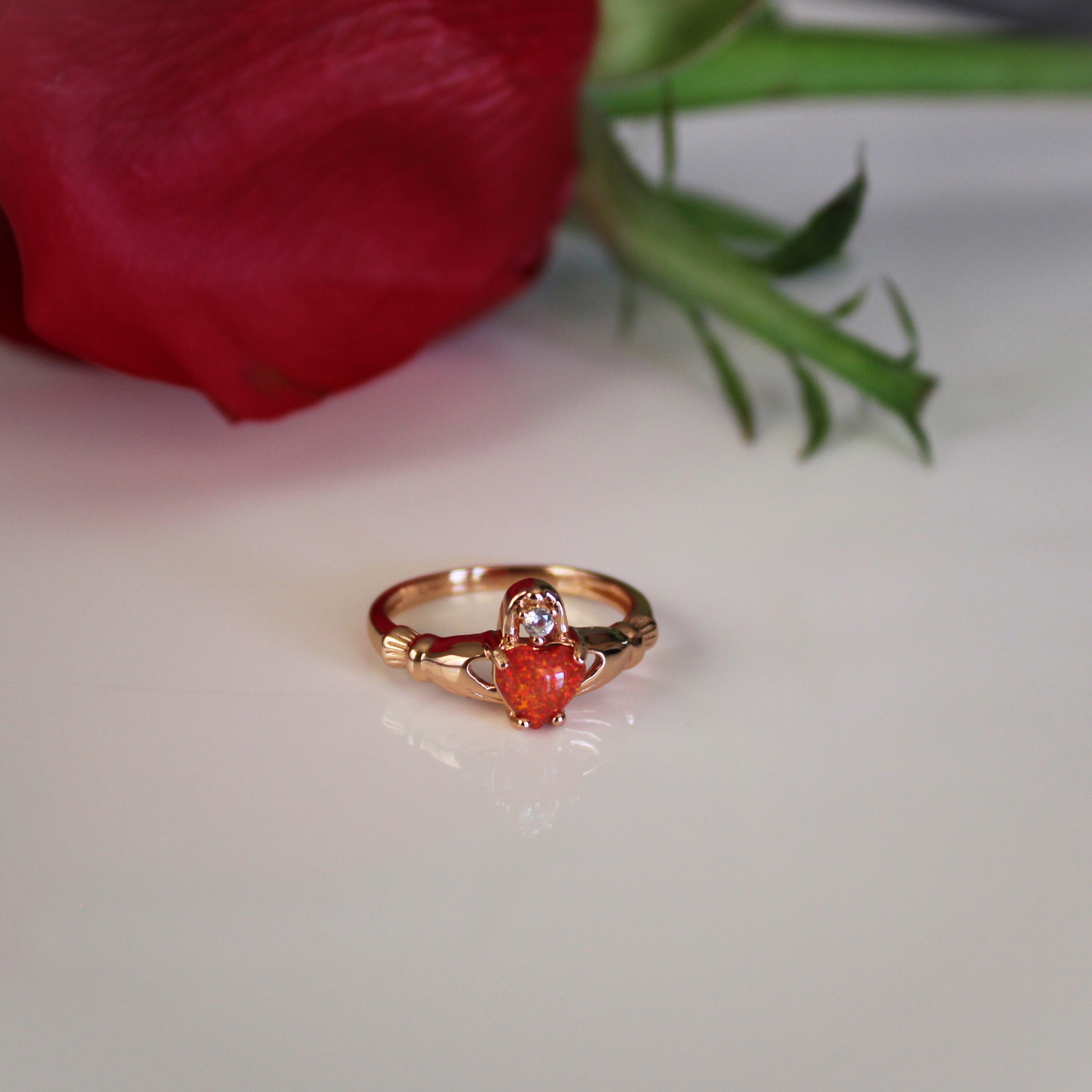 Red Opal Claddagh