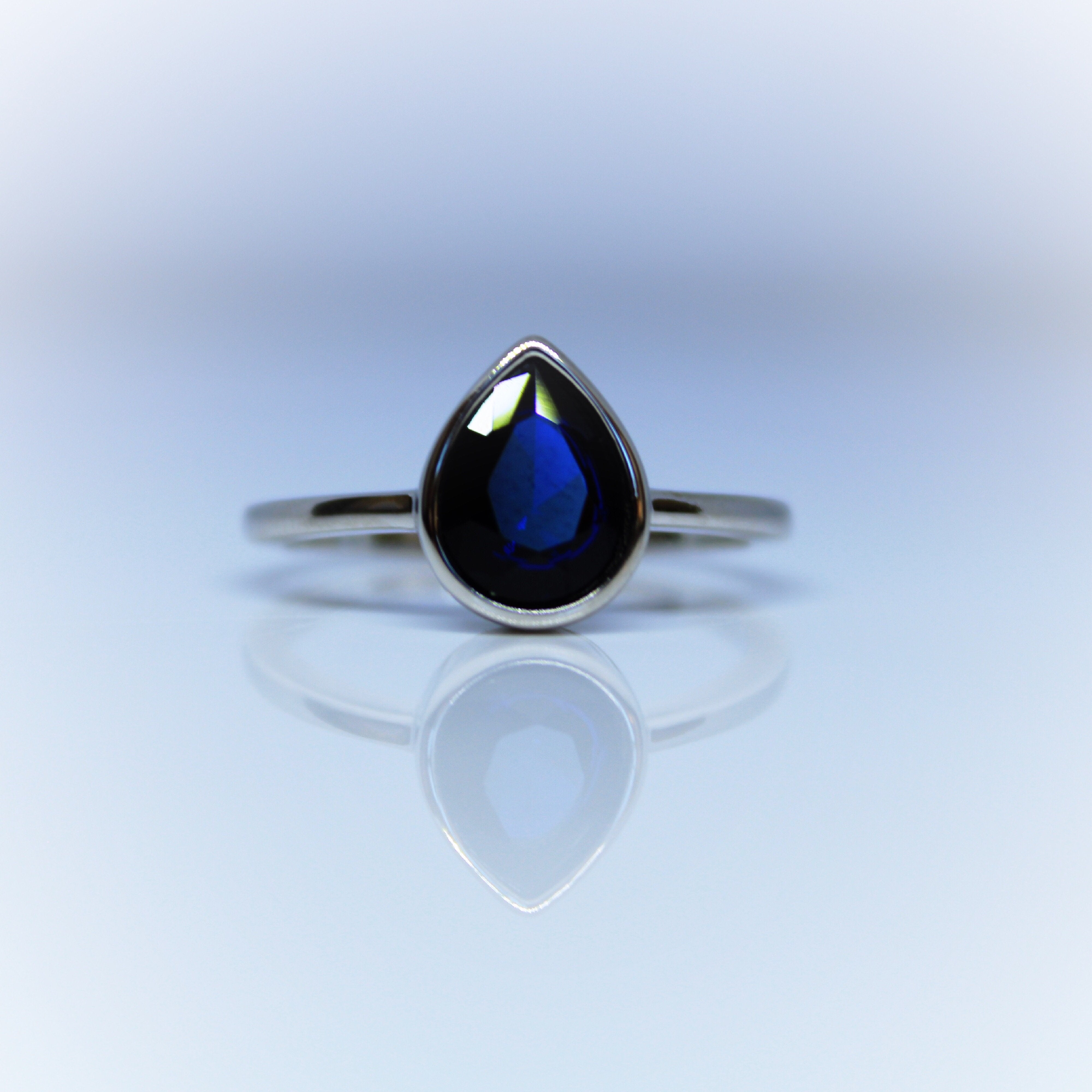 Sapphire Teardrop Ring