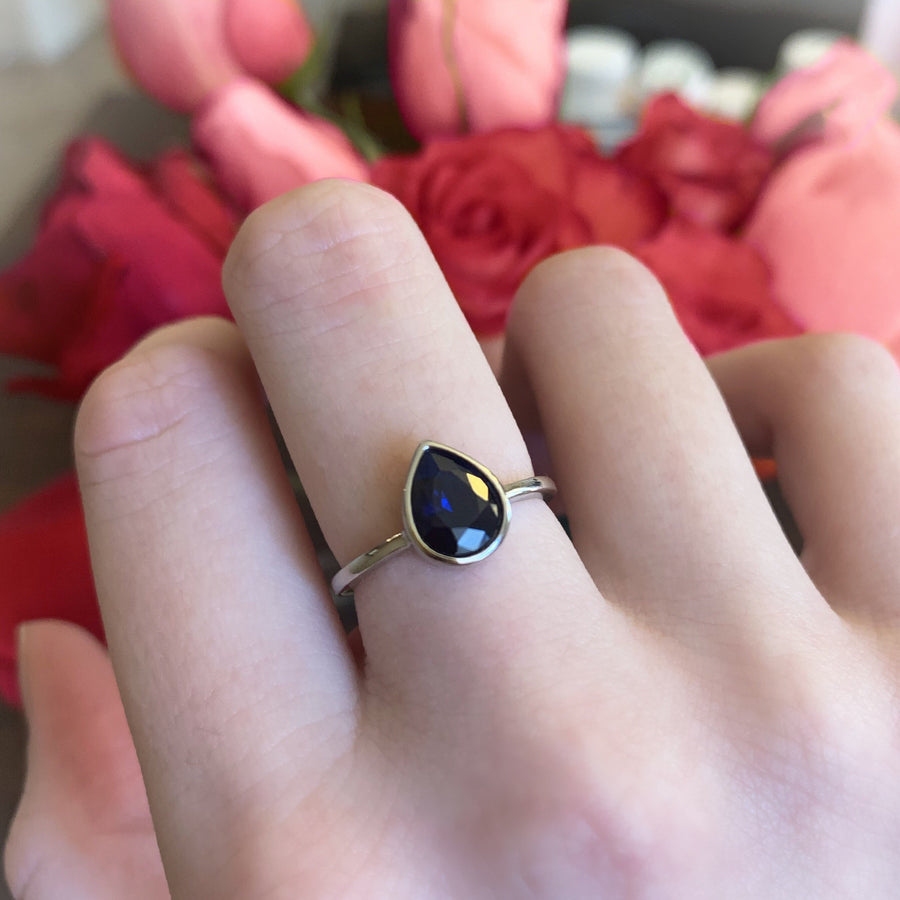 Sapphire Teardrop Ring