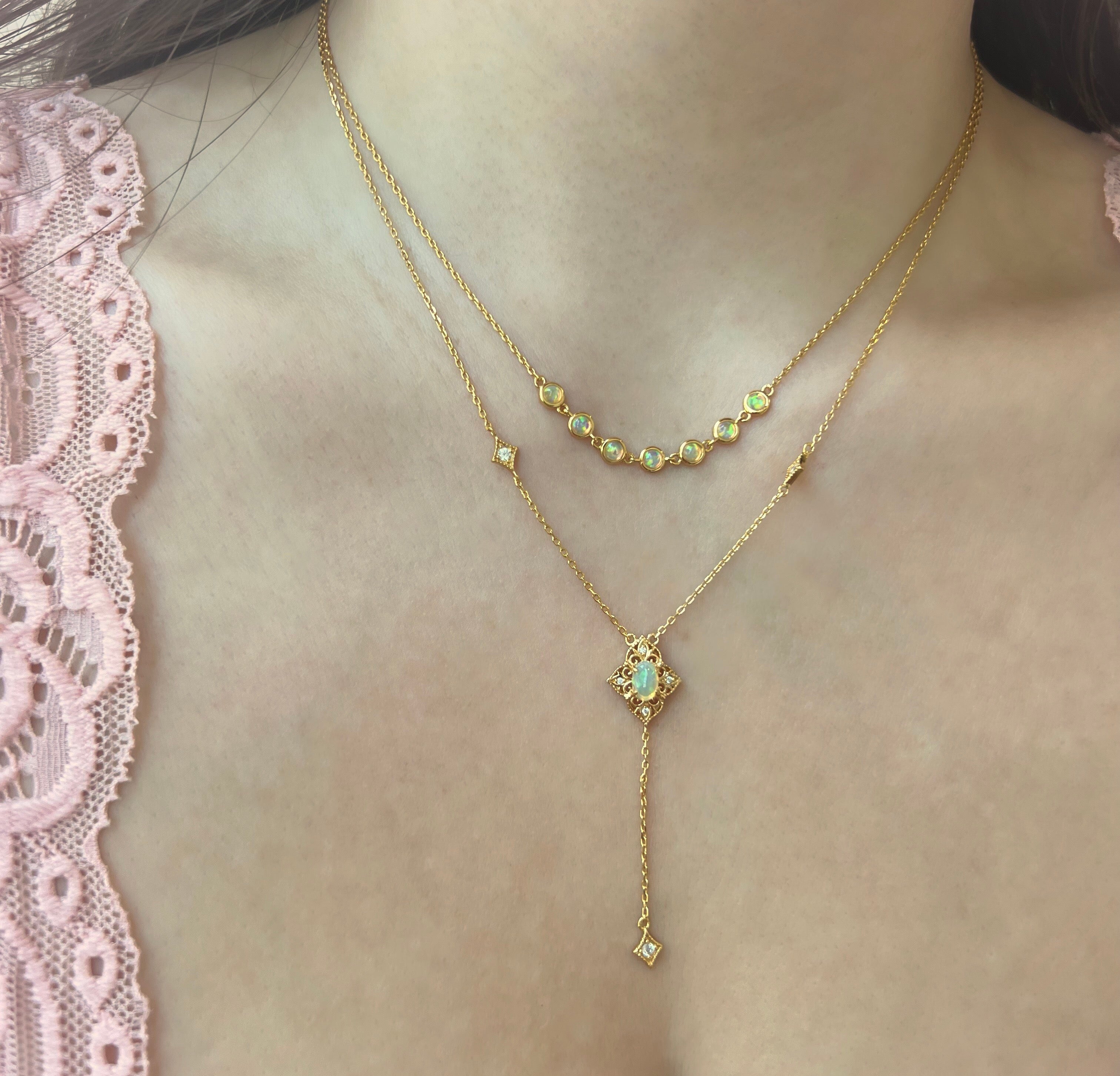 Opal Lily Necklace