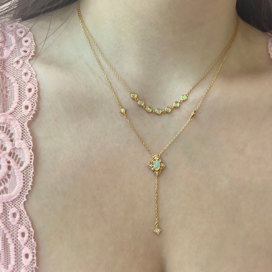 Opal Lily Necklace